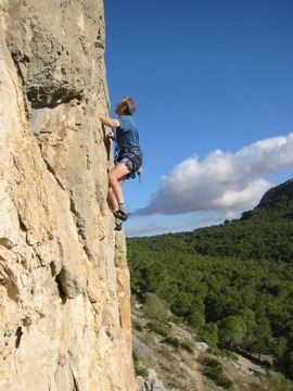 Jim climbing in El Chorro